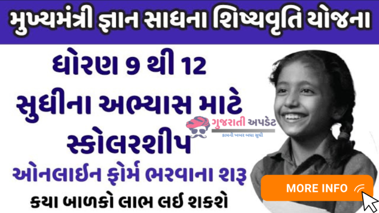 મુખ્યમંત્રી જ્ઞાન સાધના મેરીટ શિષ્યવૃત્તિ યોજના 2025